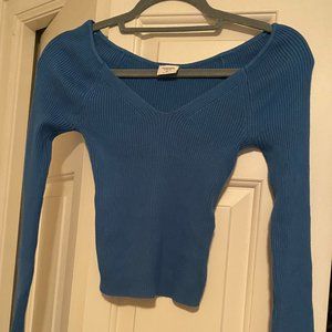 Abercrombie Blue Ribbed Long Sleeve
